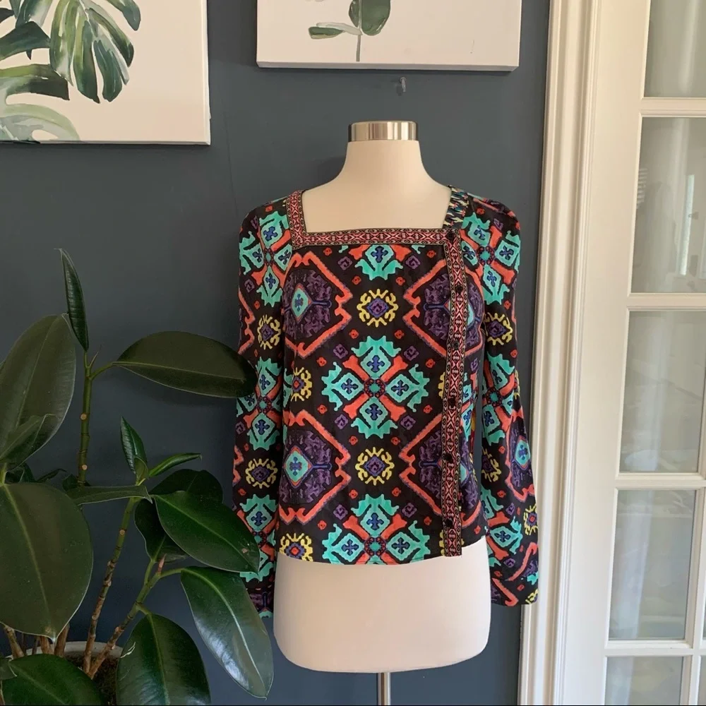 Rachel by Rachel Roy Abstract‎ Aztec Vibrant Colorful Jacket. S - Picture 6 of 11